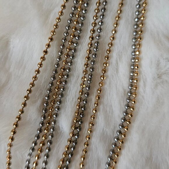 Tri color multi strand necklace - Picture 4 of 4